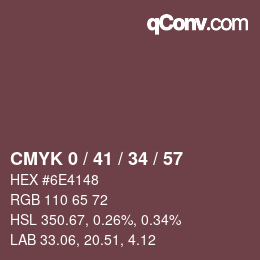 颜色代码: CMYK 0 / 41 / 34 / 57 | qconv.com