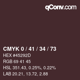 Color code: CMYK 0 / 41 / 34 / 73 | qconv.com