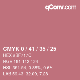 Farbcode: CMYK 0 / 41 / 35 / 25 | qconv.com