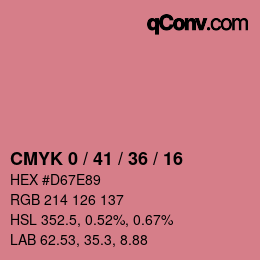 颜色代码: CMYK 0 / 41 / 36 / 16 | qconv.com