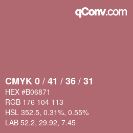 カラーコード: CMYK 0 / 41 / 36 / 31 | qconv.com