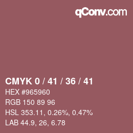 カラーコード: CMYK 0 / 41 / 36 / 41 | qconv.com