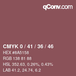 Color code: CMYK 0 / 41 / 36 / 46 | qconv.com