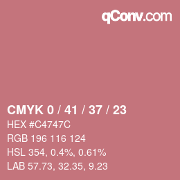 カラーコード: CMYK 0 / 41 / 37 / 23 | qconv.com