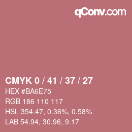 カラーコード: CMYK 0 / 41 / 37 / 27 | qconv.com