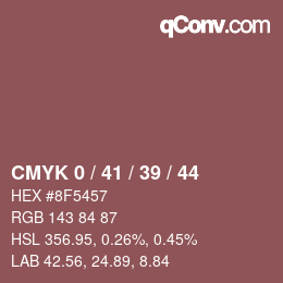 Color code: CMYK 0 / 41 / 39 / 44 | qconv.com