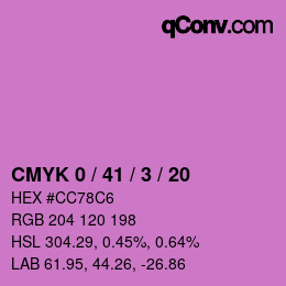 カラーコード: CMYK 0 / 41 / 3 / 20 | qconv.com