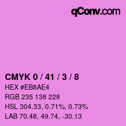 カラーコード: CMYK 0 / 41 / 3 / 8 | qconv.com