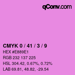 カラーコード: CMYK 0 / 41 / 3 / 9 | qconv.com