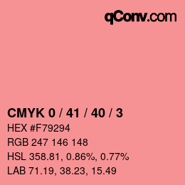 カラーコード: CMYK 0 / 41 / 40 / 3 | qconv.com