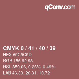 Farbcode: CMYK 0 / 41 / 40 / 39 | qconv.com