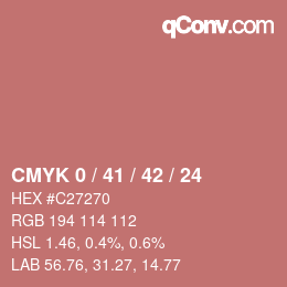 Color code: CMYK 0 / 41 / 42 / 24 | qconv.com