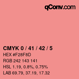 Color code: CMYK 0 / 41 / 42 / 5 | qconv.com