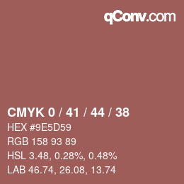 Farbcode: CMYK 0 / 41 / 44 / 38 | qconv.com