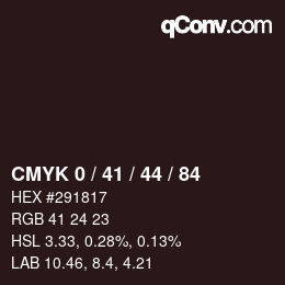 Color code: CMYK 0 / 41 / 44 / 84 | qconv.com