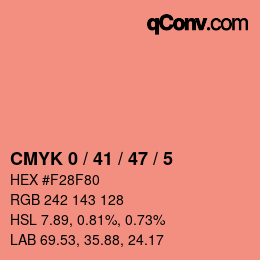 Color code: CMYK 0 / 41 / 47 / 5 | qconv.com