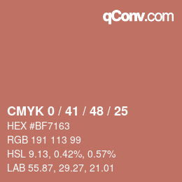 颜色代码: CMYK 0 / 41 / 48 / 25 | qconv.com