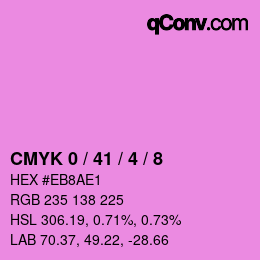 カラーコード: CMYK 0 / 41 / 4 / 8 | qconv.com