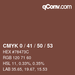 Color code: CMYK 0 / 41 / 50 / 53 | qconv.com