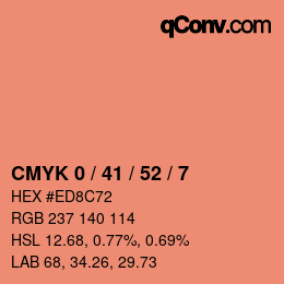 Color code: CMYK 0 / 41 / 52 / 7 | qconv.com