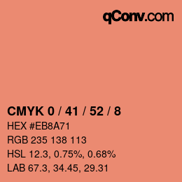 Color code: CMYK 0 / 41 / 52 / 8 | qconv.com