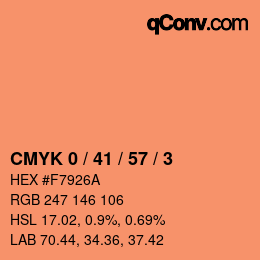 Color code: CMYK 0 / 41 / 57 / 3 | qconv.com