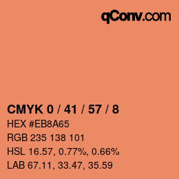 カラーコード: CMYK 0 / 41 / 57 / 8 | qconv.com