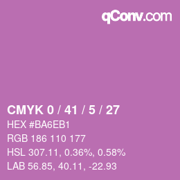 カラーコード: CMYK 0 / 41 / 5 / 27 | qconv.com