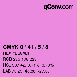 カラーコード: CMYK 0 / 41 / 5 / 8 | qconv.com