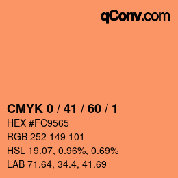 カラーコード: CMYK 0 / 41 / 60 / 1 | qconv.com