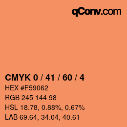 カラーコード: CMYK 0 / 41 / 60 / 4 | qconv.com