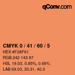 颜色代码: CMYK 0 / 41 / 60 / 5 | qconv.com