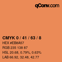 カラーコード: CMYK 0 / 41 / 63 / 8 | qconv.com