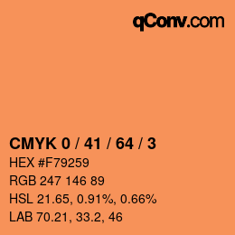 Color code: CMYK 0 / 41 / 64 / 3 | qconv.com