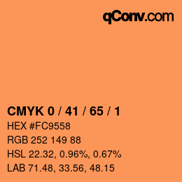 カラーコード: CMYK 0 / 41 / 65 / 1 | qconv.com