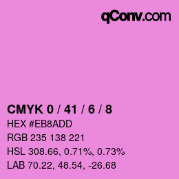 カラーコード: CMYK 0 / 41 / 6 / 8 | qconv.com
