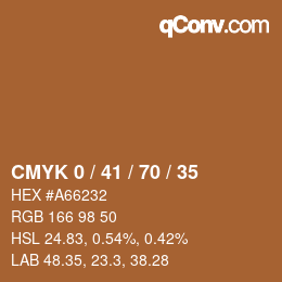 Color code: CMYK 0 / 41 / 70 / 35 | qconv.com