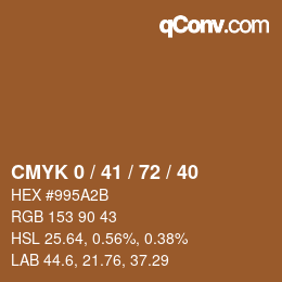 カラーコード: CMYK 0 / 41 / 72 / 40 | qconv.com