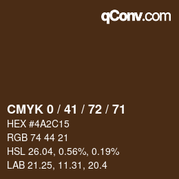 Color code: CMYK 0 / 41 / 72 / 71 | qconv.com