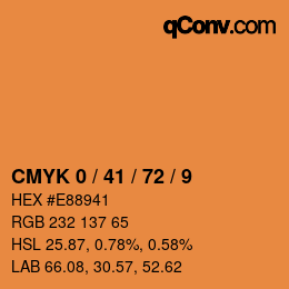 Color code: CMYK 0 / 41 / 72 / 9 | qconv.com