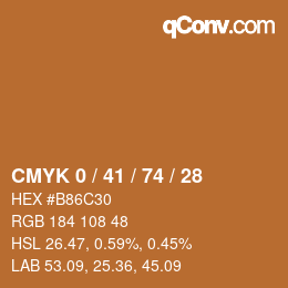 Color code: CMYK 0 / 41 / 74 / 28 | qconv.com