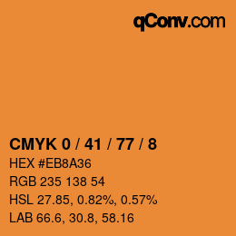 カラーコード: CMYK 0 / 41 / 77 / 8 | qconv.com