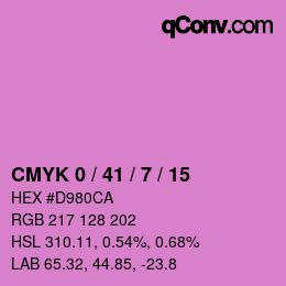 カラーコード: CMYK 0 / 41 / 7 / 15 | qconv.com