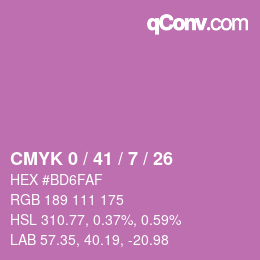 Farbcode: CMYK 0 / 41 / 7 / 26 | qconv.com