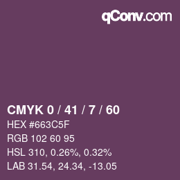 カラーコード: CMYK 0 / 41 / 7 / 60 | qconv.com