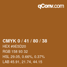 颜色代码: CMYK 0 / 41 / 80 / 38 | qconv.com