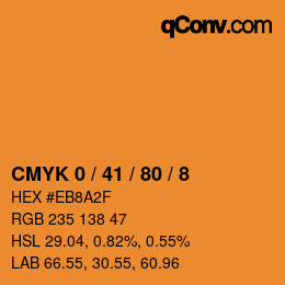 カラーコード: CMYK 0 / 41 / 80 / 8 | qconv.com