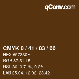 Farbcode: CMYK 0 / 41 / 83 / 66 | qconv.com