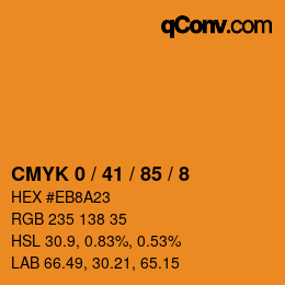 カラーコード: CMYK 0 / 41 / 85 / 8 | qconv.com