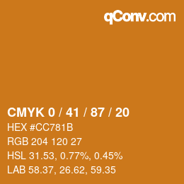 Color code: CMYK 0 / 41 / 87 / 20 | qconv.com